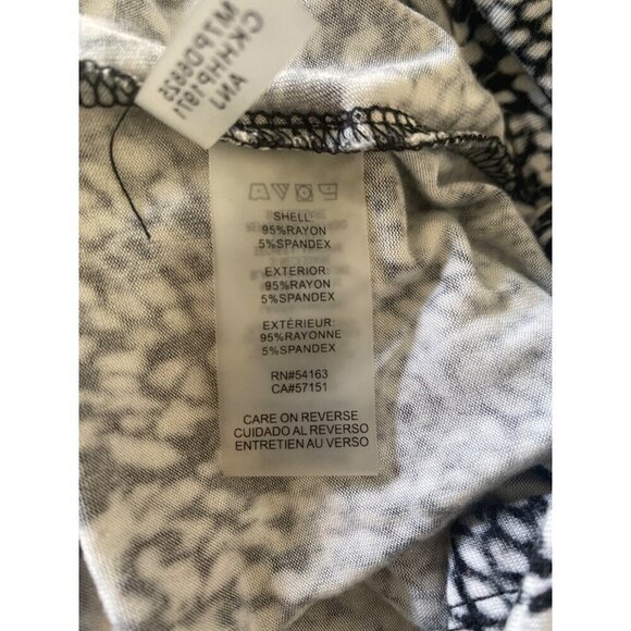 Calvin Klein Snake Print Cold Shoulder Dress, Black White Women's Size L - Picture 9 of 10